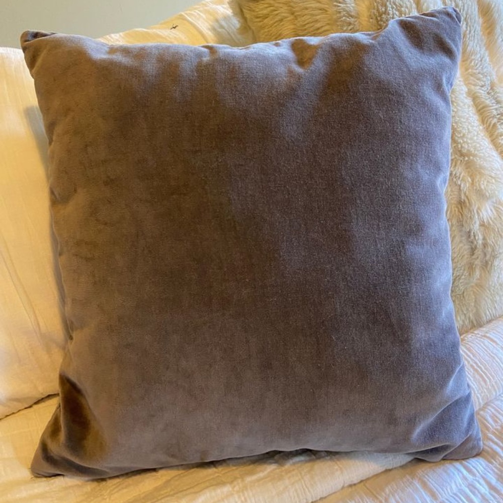 Gray Velvet Throw Pillow